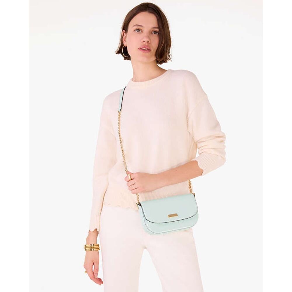 Kate Spade Krista Patent Chain Crossbody Hazy Morning Blue Shoulder Bag NWT - Picture 5 of 5